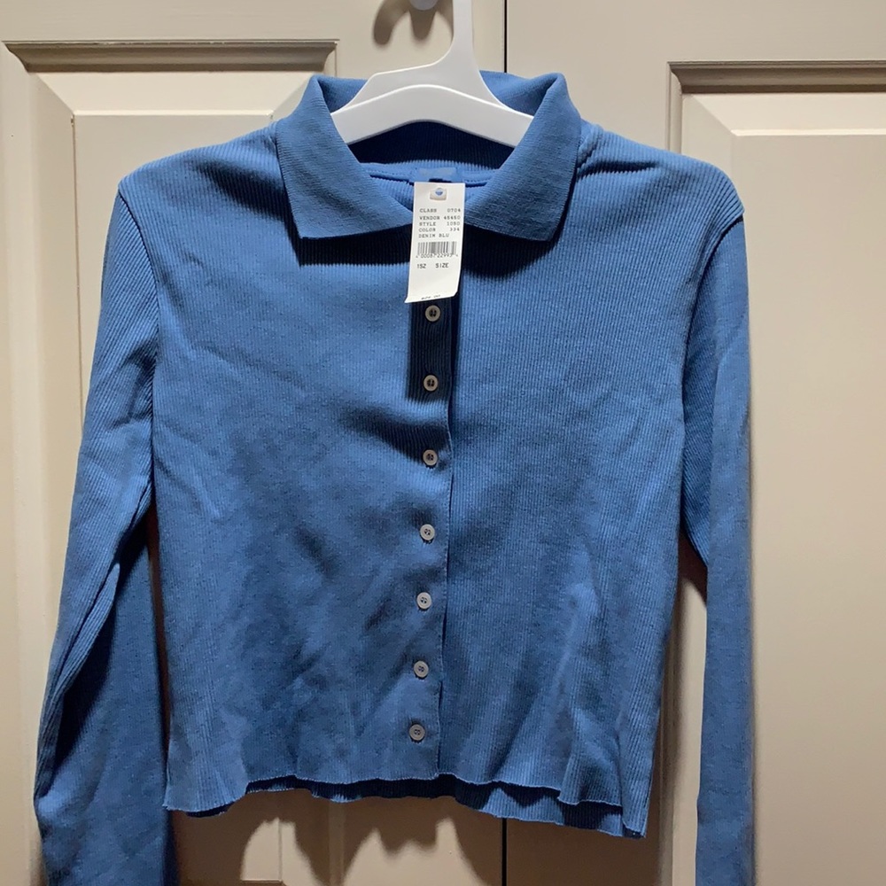 Brandy Melville J Galt denim blue long sleeve top